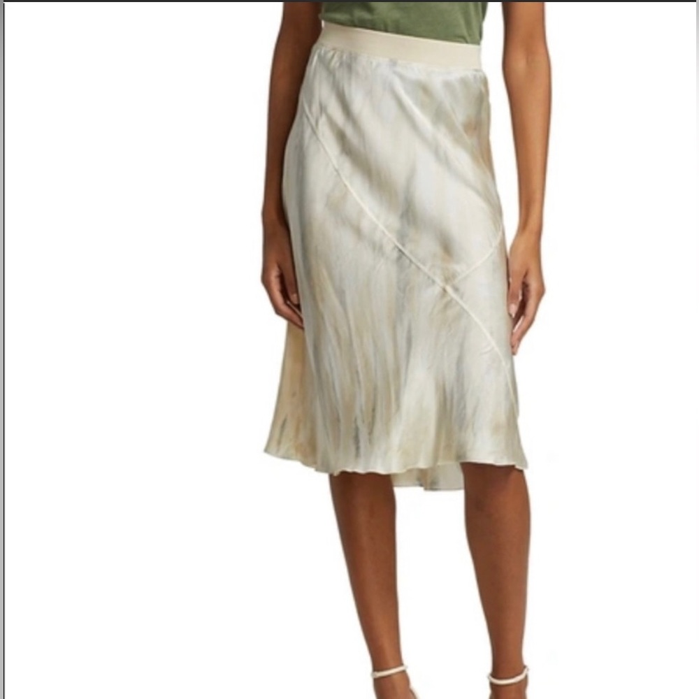 ATM silk watercolor midi skirt